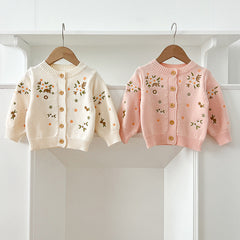 Autumn New Arrival Baby Kids Girls Comfortable Flowers Embroiedery