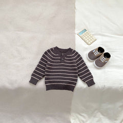 Arrival Autumn Baby Kids Unisex Long Sleeves Striped Knitted Sweater