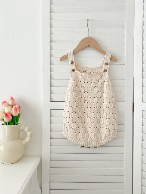 Autumn New Arrival Baby Unisex Geometric Hollow-Out Pattern Sleeveless