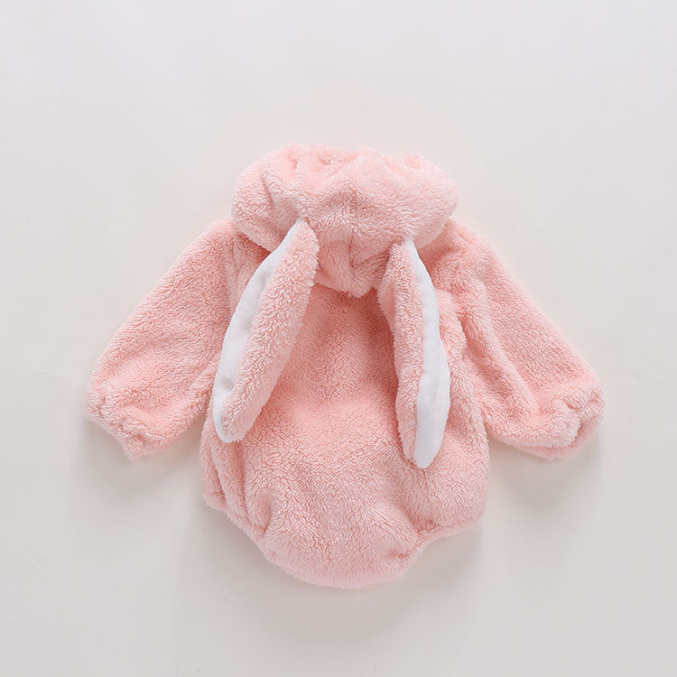 Baby Embroidered Pattern Rabbit Ear Design Thickened Onesies Bodysuit