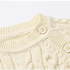 Baby Solid Color Crochet Knitted Pattern Shoulder Button Design