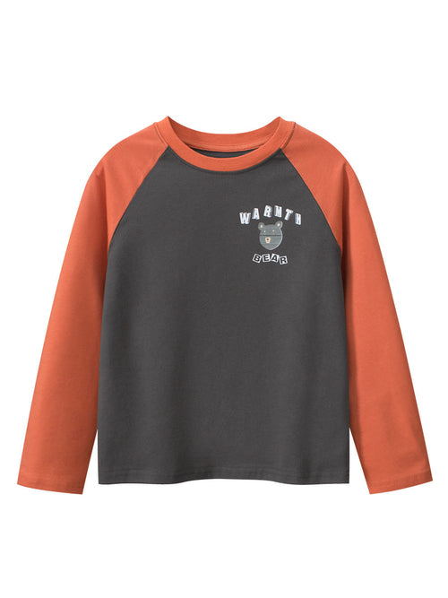 Autumn New Arrival Kids Cartoon Print Crew Neck Long Sleeves Color