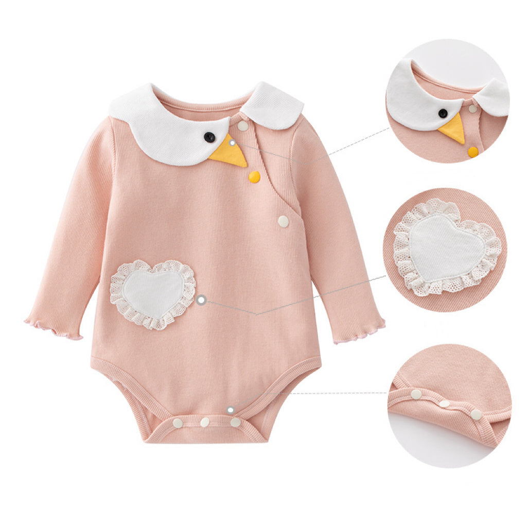 Baby Girl Cartoon Shape Long Sleeve Cute Onesies Bodysuit