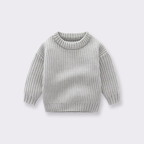 Baby Solid Color Handknit Design Quality Pullover Loose Sweater