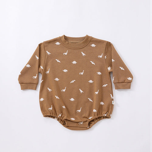 Baby Print Pattern Crewneck Long Sleeve Quality Triangle Onesies