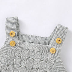 Baby Solid Color Crochet Knitted Pattern Sling Onesies Bodysuit