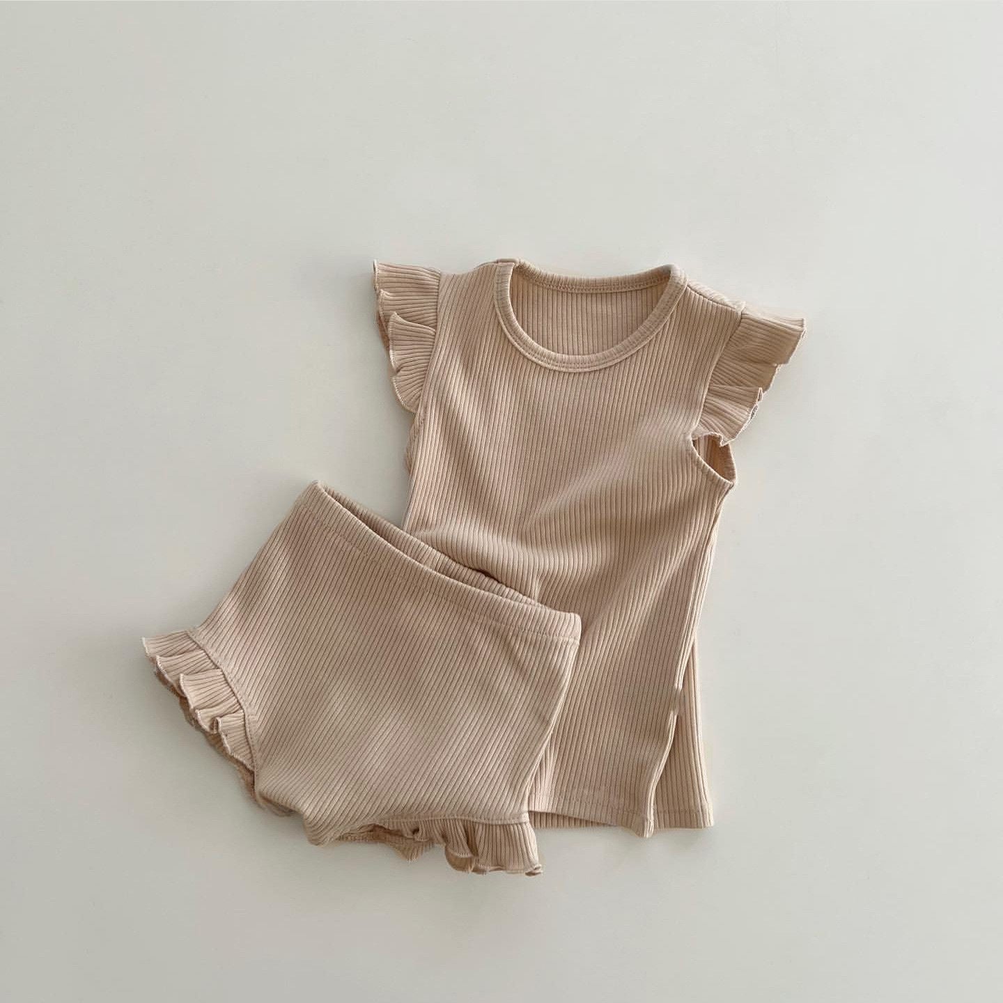 Baby Solid Color Crewneck Tops Sets