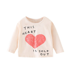 Baby Girl Heart Pattern Long Sleeve Kids’s Valentine’s Day Shirt