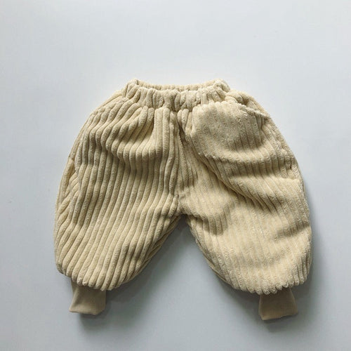 Baby Solid Color Corduroy Fabric Thickened Winter Pants