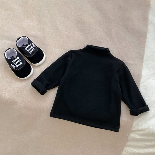 Autumn New Arrival Kids Unisex Turtle Neck Long Sleeves Solid Color