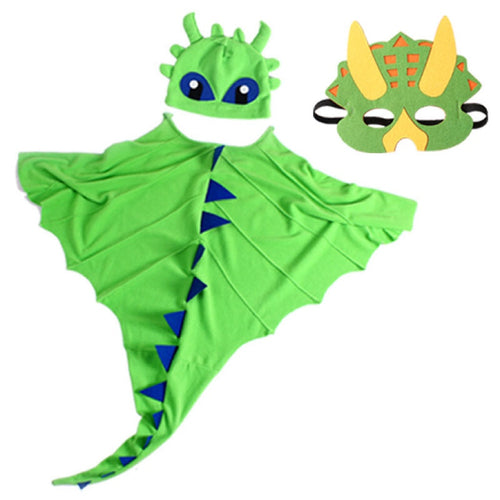 Halloween Dinosaur Cloak Hats Mask Cosplay Costume Sets