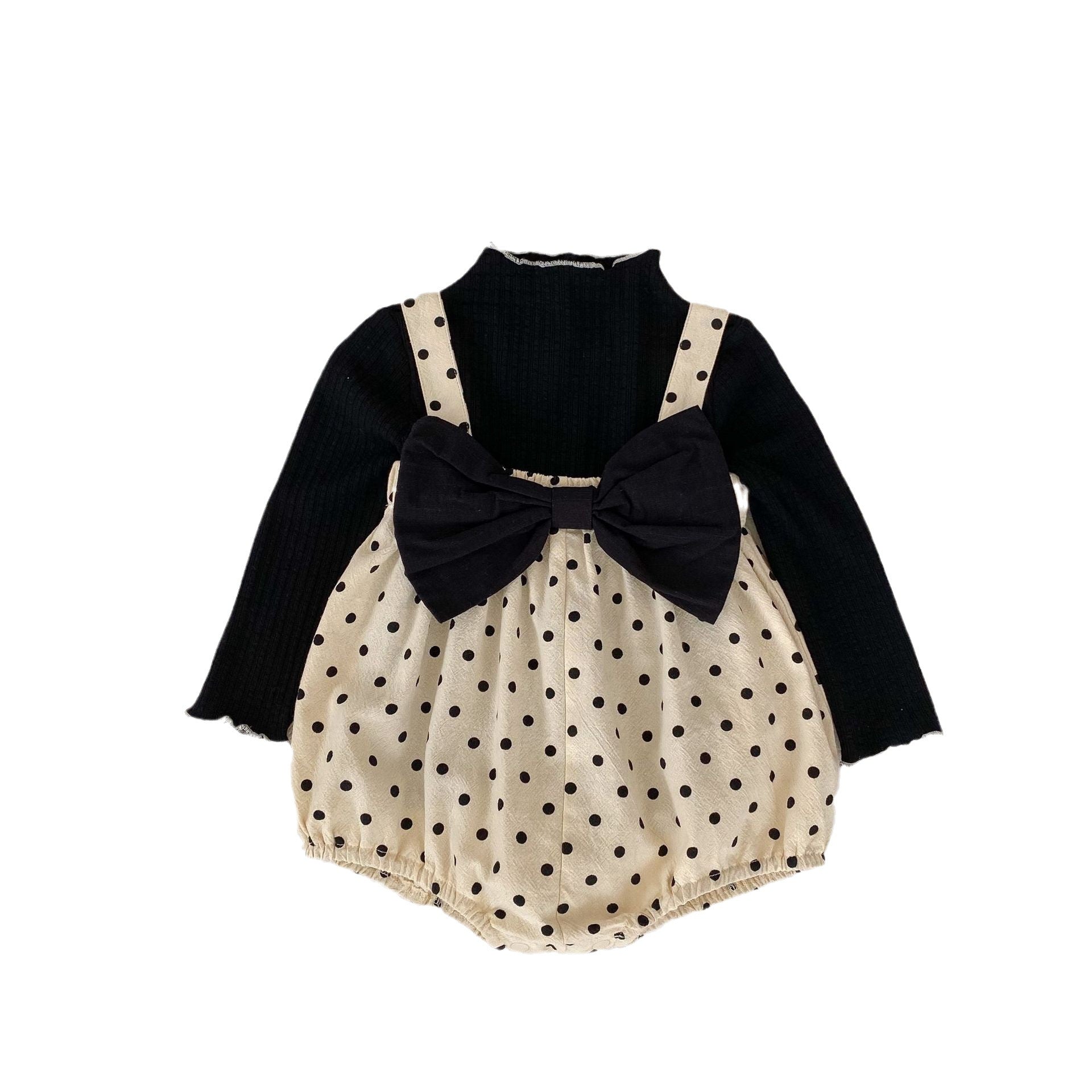 Polka Dot Pattern False 2 Pieces Onesies