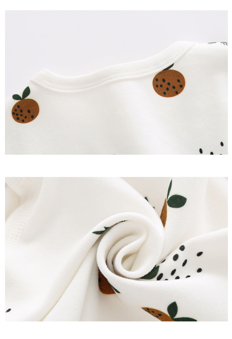 Baby Allover Fruit Graphic 100% Pure Organic Cotton Side Snap Button