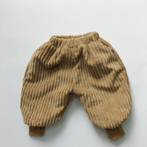 Baby Solid Color Corduroy Fabric Thickened Winter Pants