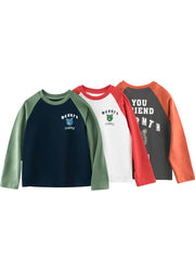 Autumn New Arrival Kids Cartoon Print Crew Neck Long Sleeves Color