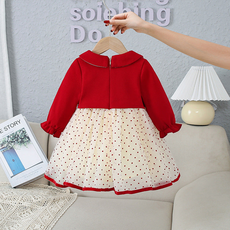 Baby Sweet Style Polka Dot Pattern Dress & Onesies