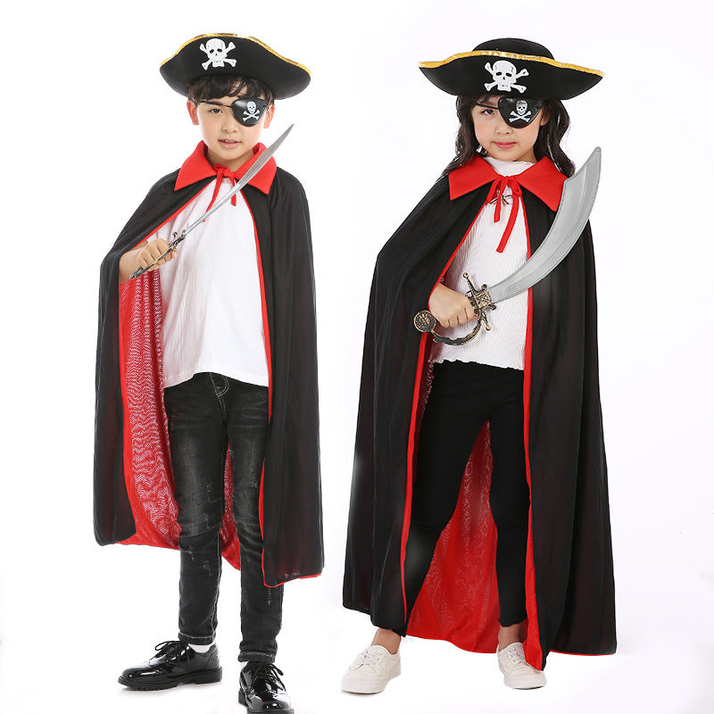 Halloween Pirate Cape Hats 3-Piece Sets Ghost Festival Cosplay