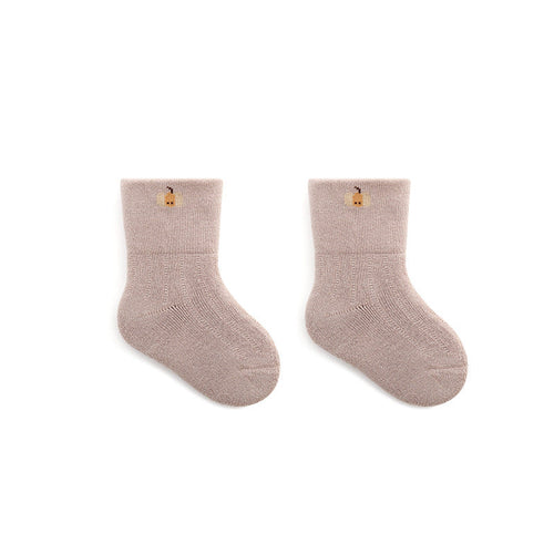 Baby Embroidered Pattern Thickened Warm Mid Tube Socks