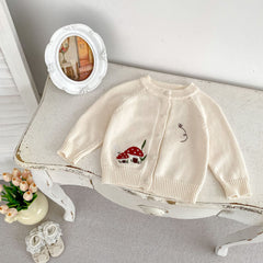 Autumn New Arrival Baby Kids Unisex Comfortable Mushrooms Embroiedery