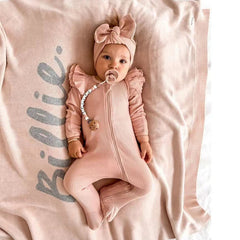 Baby Girl Solid Color Elastic Cotton Romper Jumpsuit