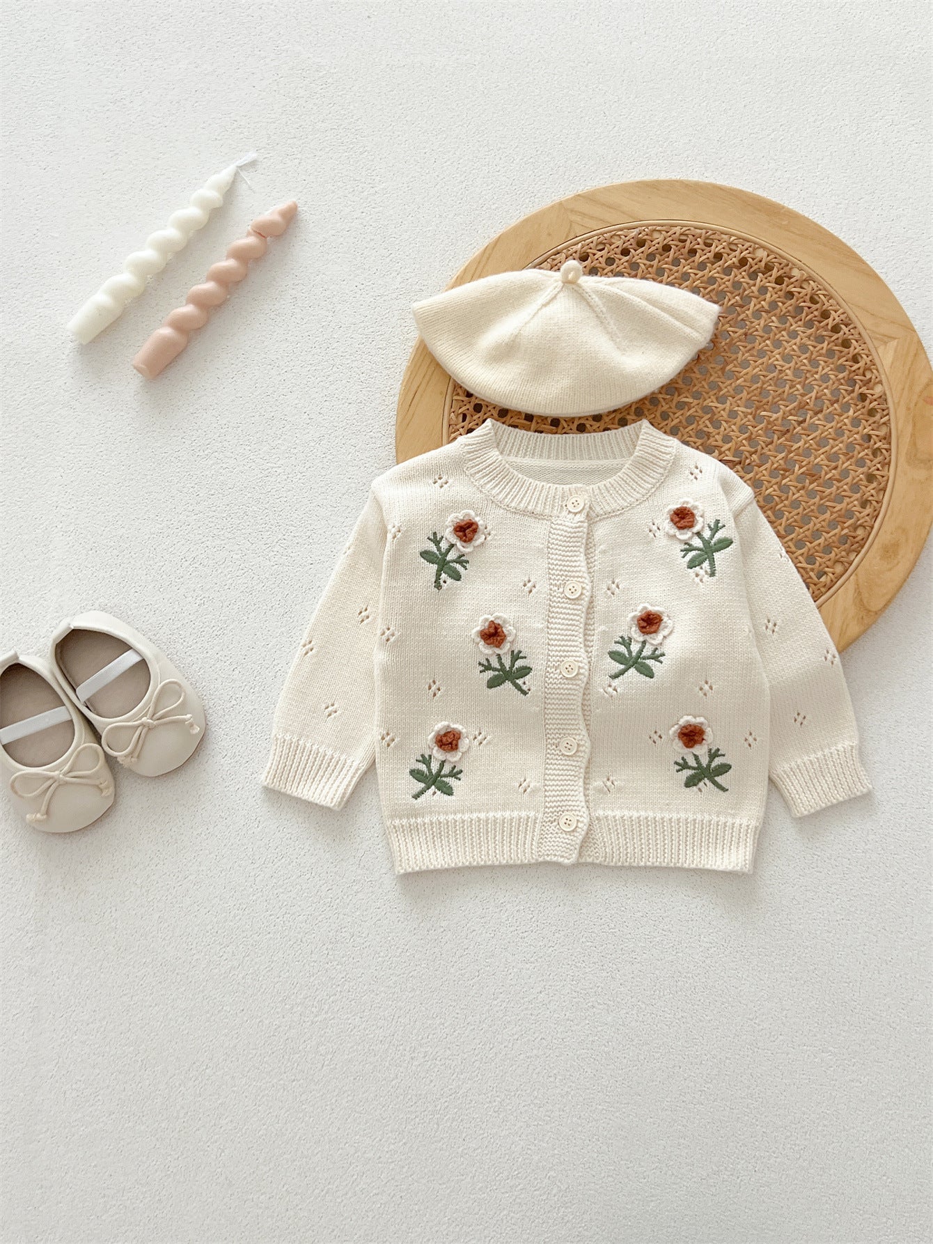 Autumn New Arrival Baby Kids Girls Comfortable Flowers Embroiedery