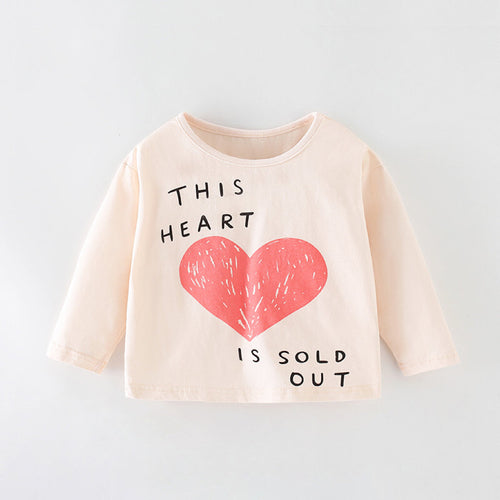 Baby Girl Heart Pattern Long Sleeve Kids’s Valentine’s Day Shirt