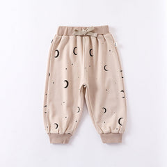 Print Pattern Crewneck Hoodie & Trousers Sets