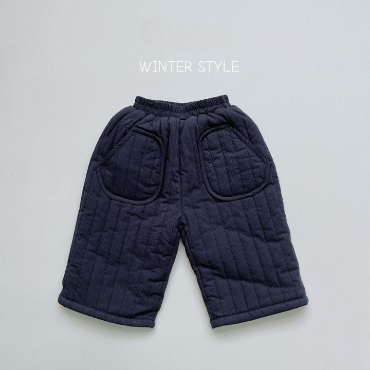 Baby Solid Color Cotton Quilted Winter Pants Outfits