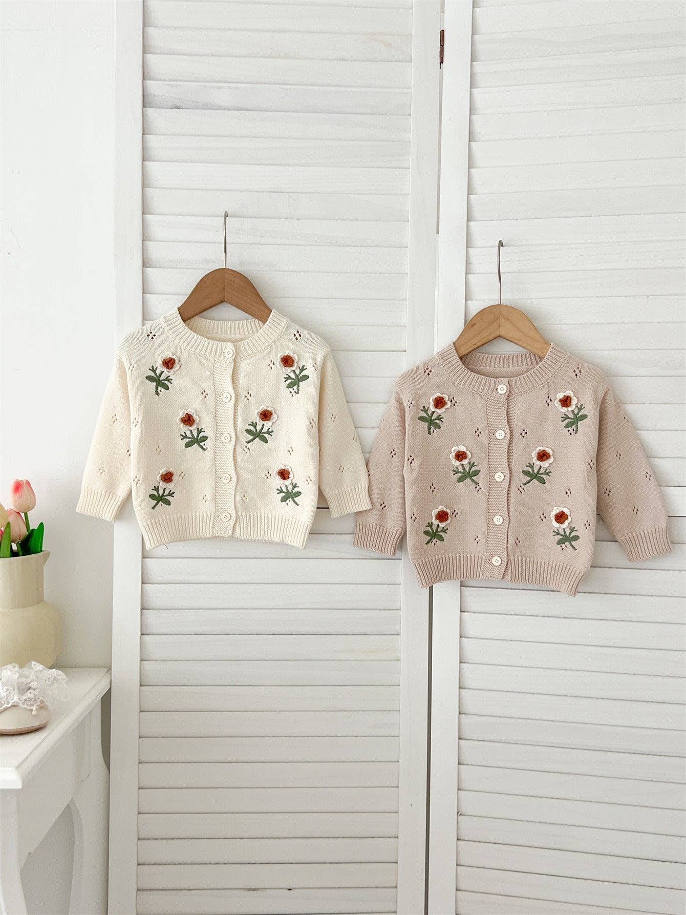 Autumn New Arrival Baby Kids Girls Comfortable Flowers Embroiedery