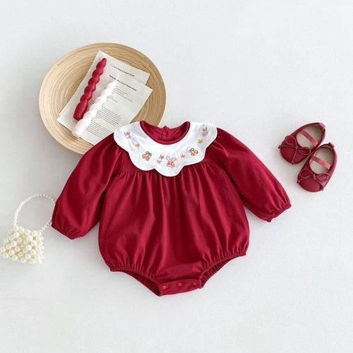 Autumn New Arrival Baby Girls Long Sleeves Rabbit and Cherry