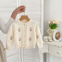 Autumn New Arrival Baby Kids Girls Comfortable Flowers Embroiedery and