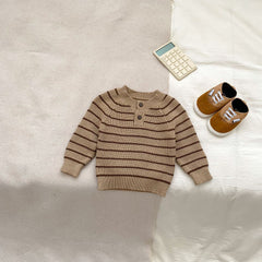 Arrival Autumn Baby Kids Unisex Long Sleeves Striped Knitted Sweater