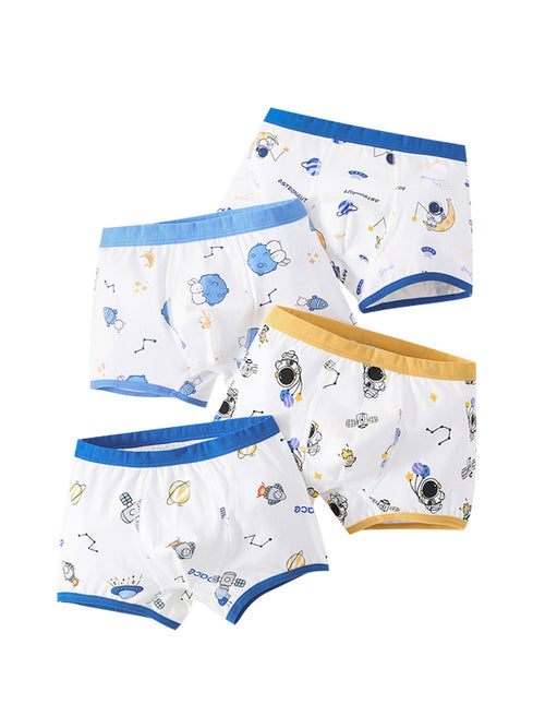 Boys’ Cartoon Pattern Printed Boxer Shorts Breathable Underwear Set