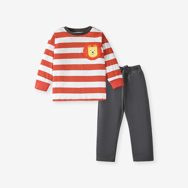 Arrival Spring And Autumn Boys Casual Appliqué Embroidery Lion And