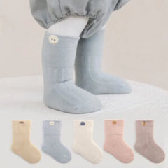 Baby Embroidered Pattern Thickened Warm Mid Tube Socks