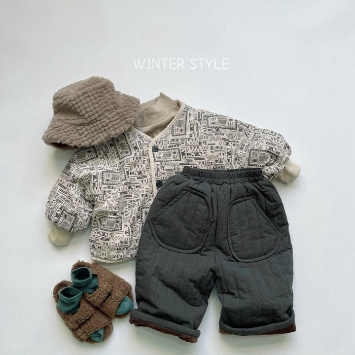 Baby Solid Color Cotton Quilted Winter Pants Outfits