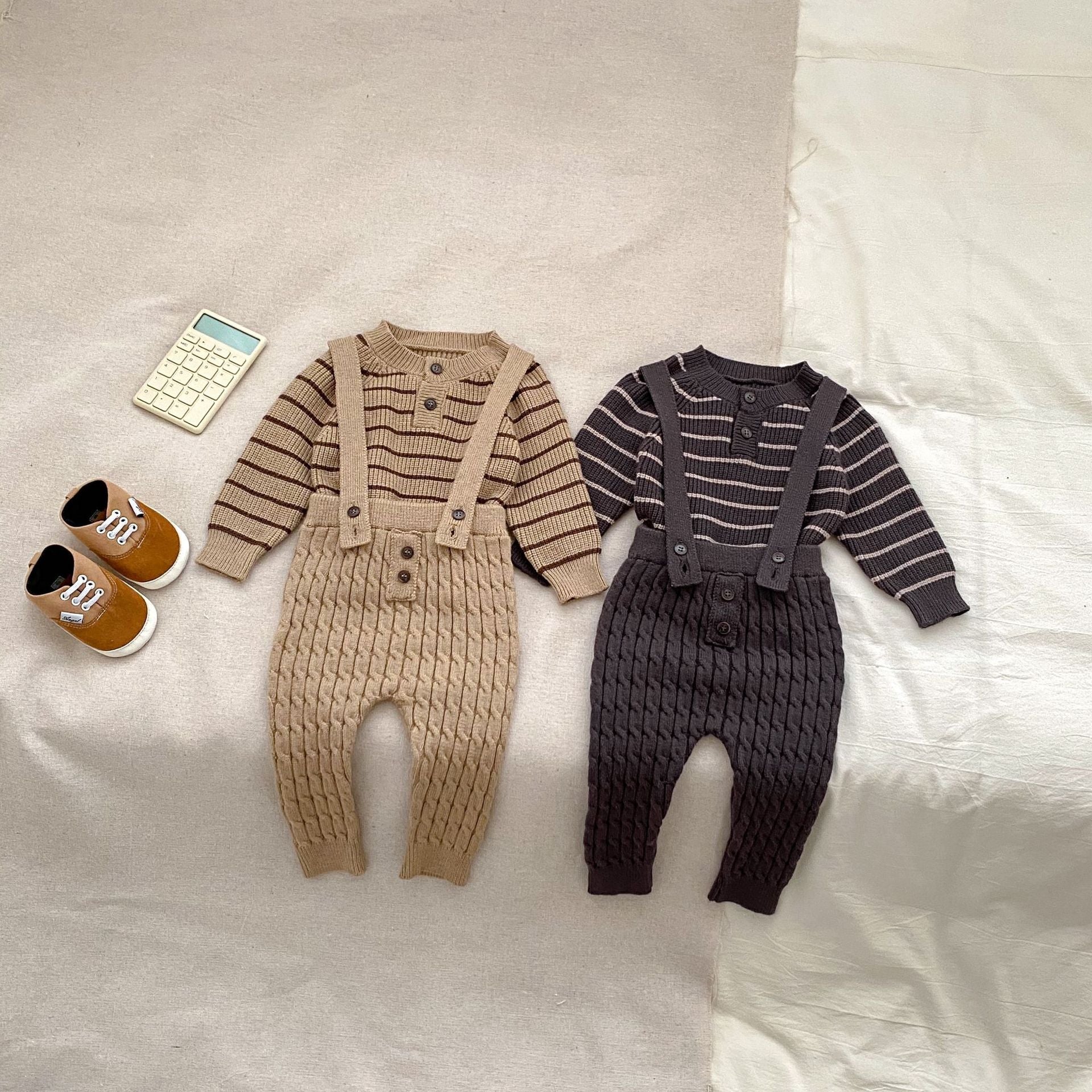 Arrival Autumn Baby Kids Unisex Long Sleeves Striped Knitted Sweater