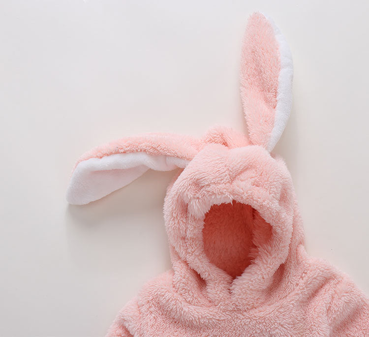 Baby Embroidered Pattern Rabbit Ear Design Thickened Onesies Bodysuit