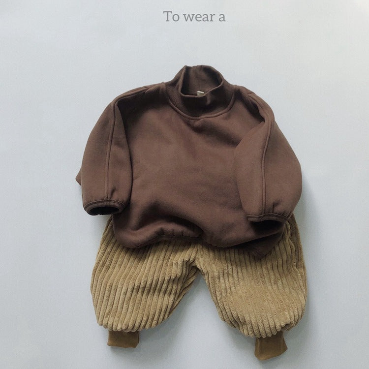 Baby Solid Color Corduroy Fabric Thickened Winter Pants