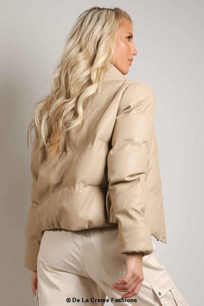 PU Boxy Puffer Jacket - Horizon Bliss