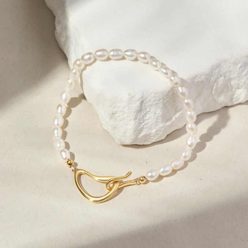 Freshwater Pearl Bracelet, Pearl Bead Bracelet, Baroque Pearl Bracelet - Horizon Bliss