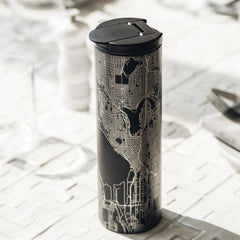 Rapid City - South Dakota Map Tumbler in Matte Black