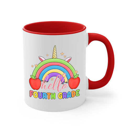 Hello 4th Grade Unicorn Rainbow 14#- 4th grade-Mug / Coffee Cup