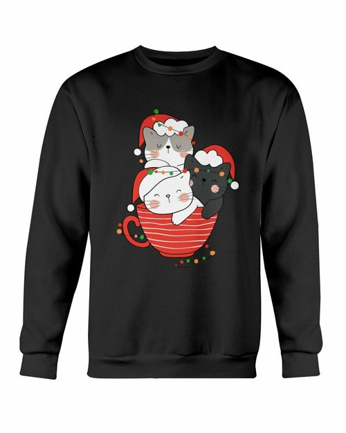 Cute Cats Cup Christmas Sweatshirt