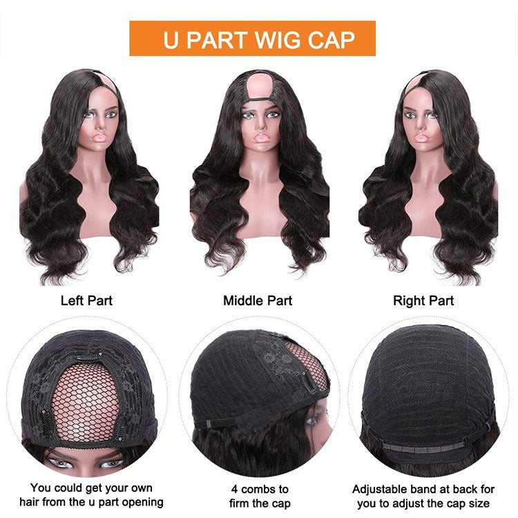 U Part Wig Body Wave Human Hair Wigs For Black Women Brazilian Remy Ha - Horizon Bliss