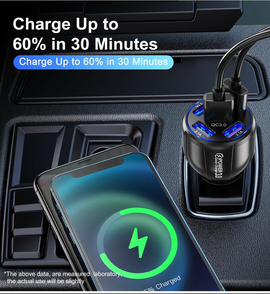 2 Pack PBG 5 Port USB Fast Car Charger with LED Display Charge 5 - Horizon Bliss