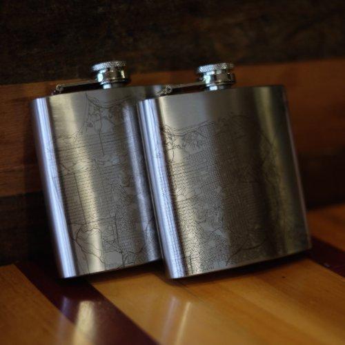 Sanford - North Carolina Map Hip Flask