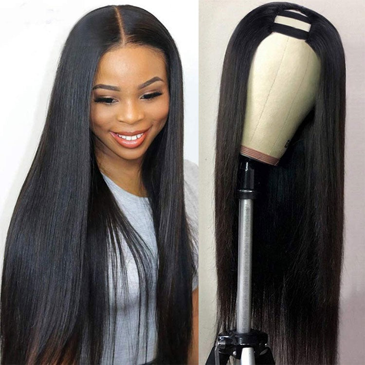 U Part Wig Straight Hair Human Hair Wigs For Black Women Brazilian - Horizon Bliss