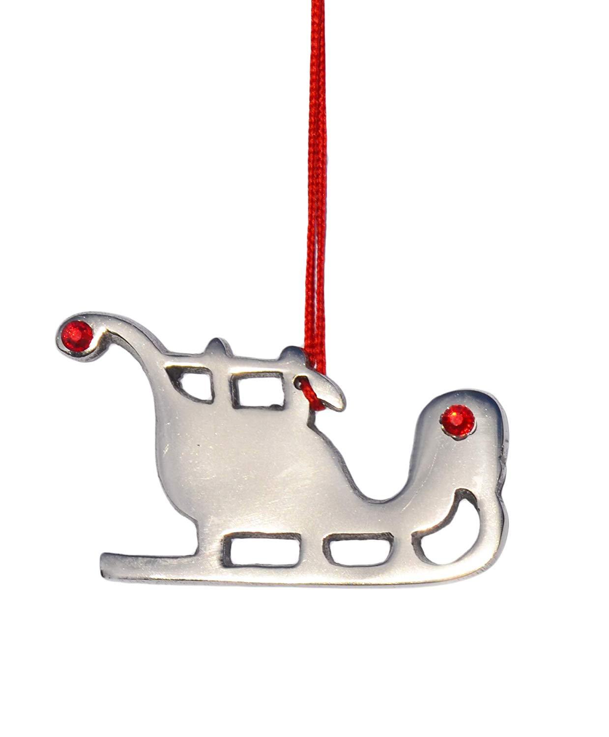 Sleigh Christmas Tree Ornament Decorations Set of 4