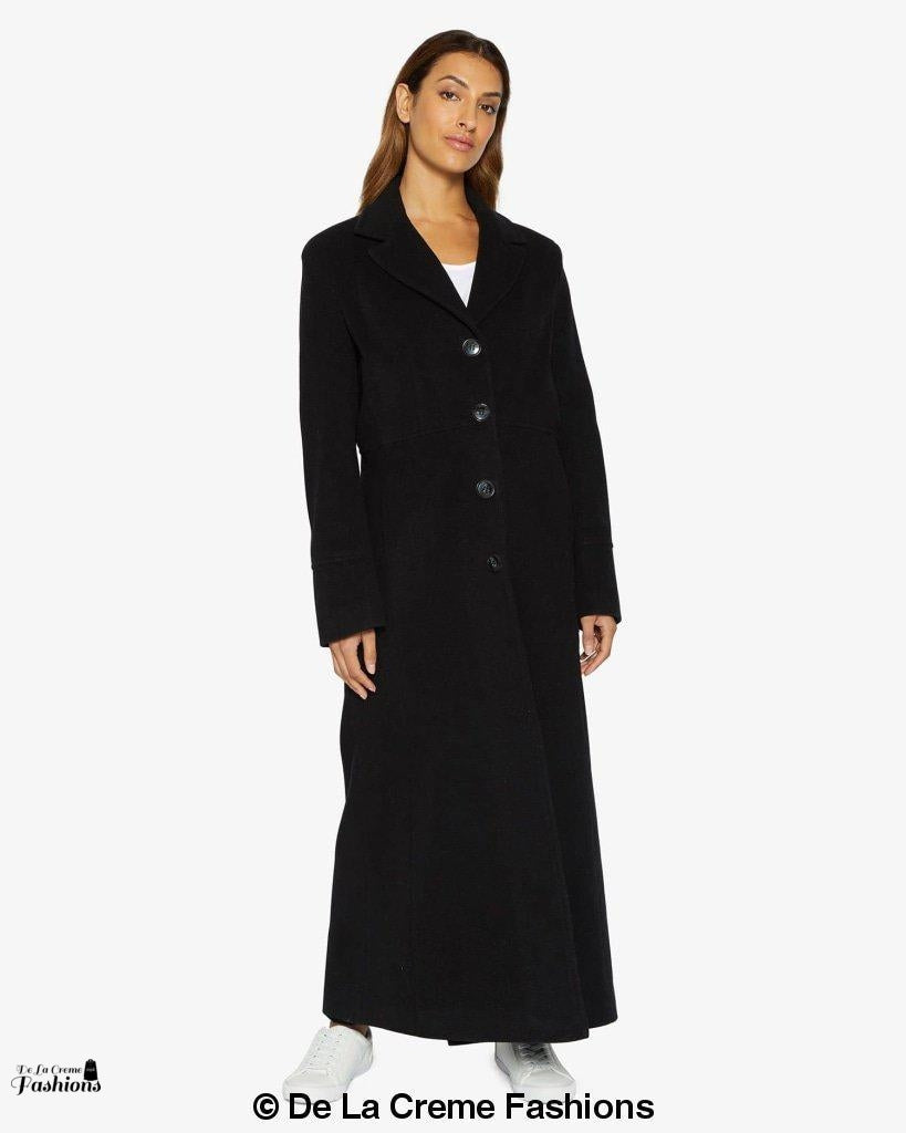 Slim Fit Wool Blend Longline Maxi Coat (1816) - Horizon Bliss